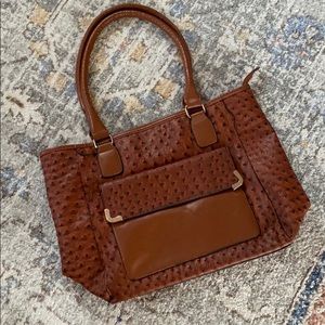 Women’s brown croc look handbag